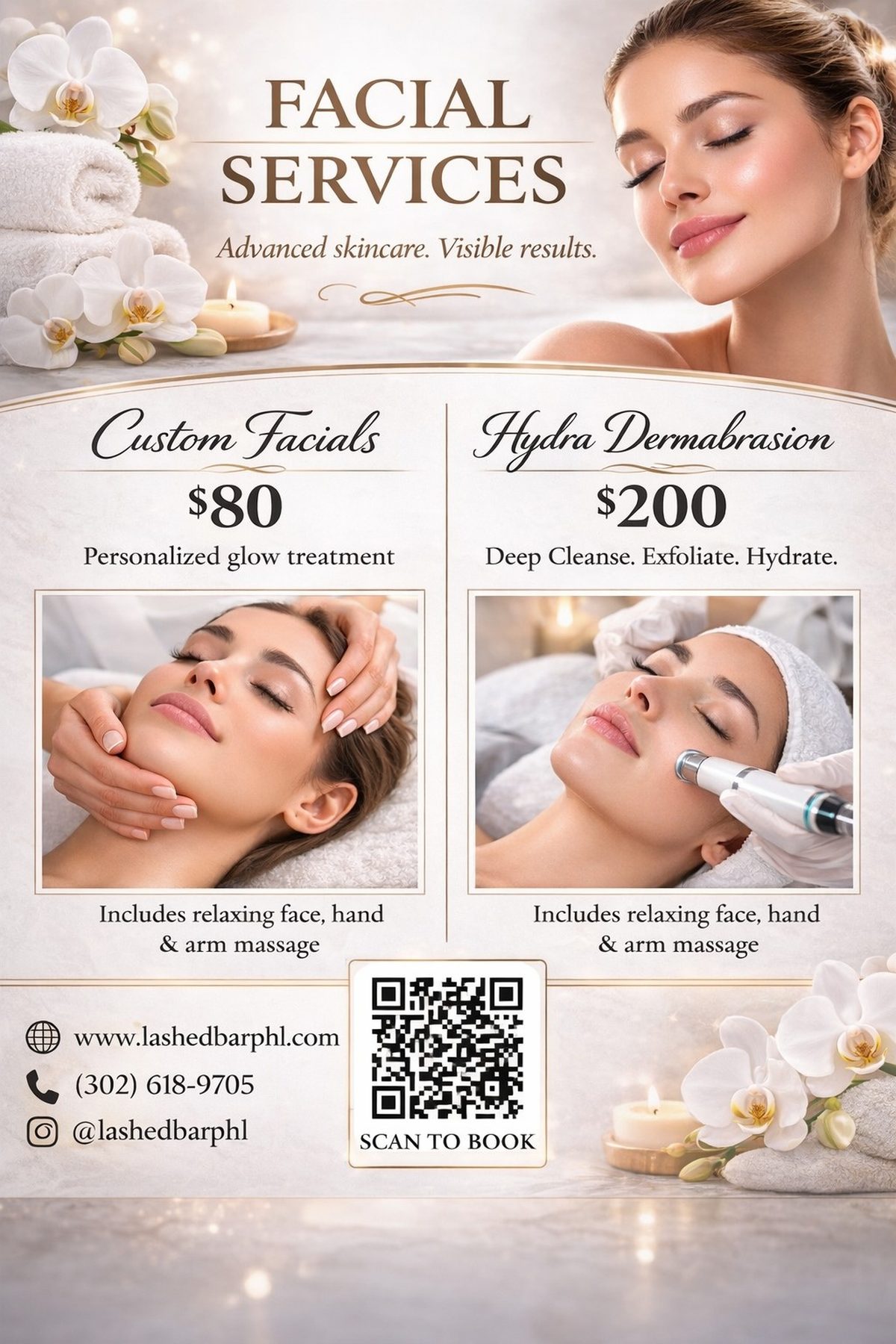 Luxury beauty salon flyer design for marketing and customer bookings by Custom Style Ads